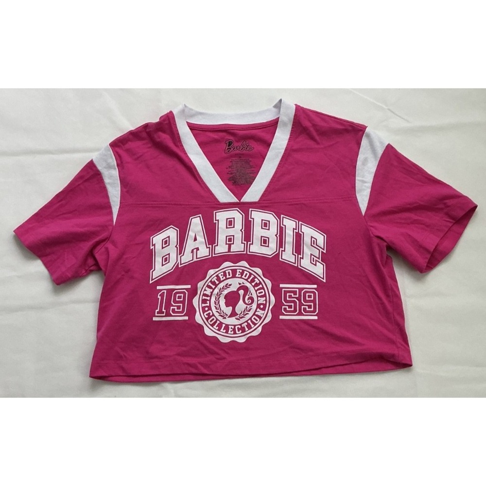 Barbie Limited Edition Cropped Shirt Jersey Women’s Medium Pink 1959